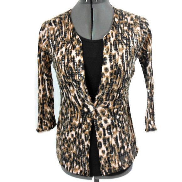 New York & Company Leopard Cardigan (M)